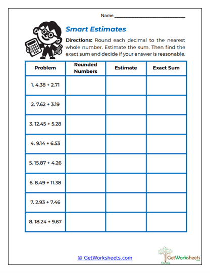 Smart Estimates Worksheet