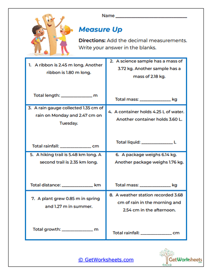 Measure Up Worksheet