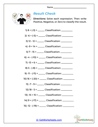 Result Check Worksheet