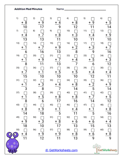 Mixed Two-Step Addition Worksheet