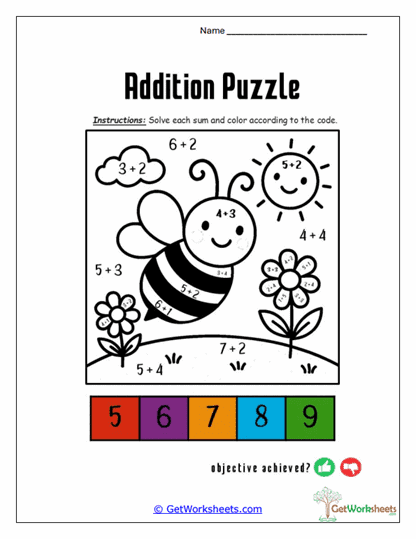 Busy Bee Blossoms Worksheet