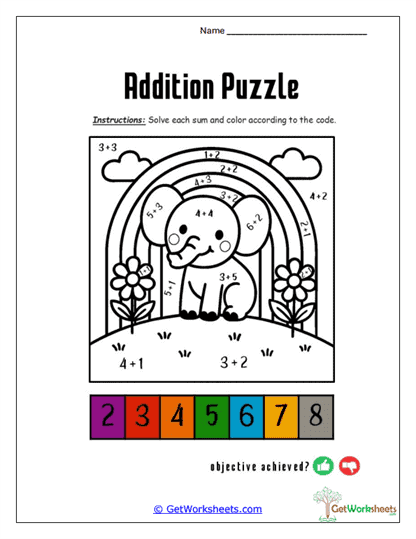Puppy Rainbow Friends Worksheet