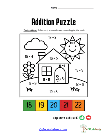 Sunny Day House Worksheet