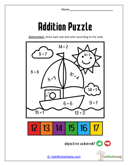 Sunny Sailboat Worksheet