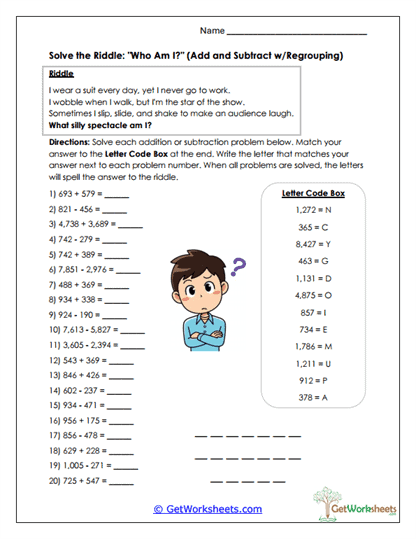 Solve the Riddle Worksheet