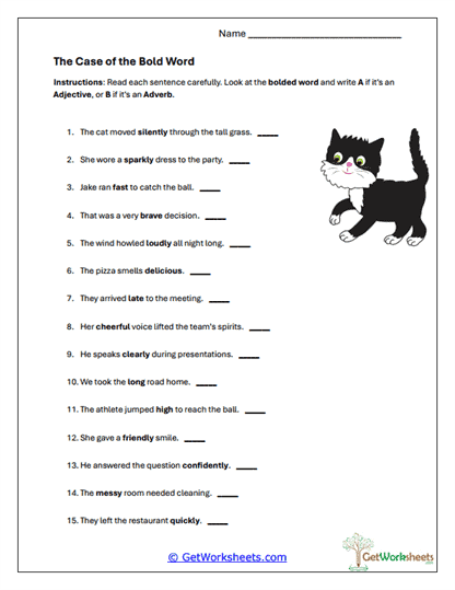 The Case of the Bold Word Worksheet