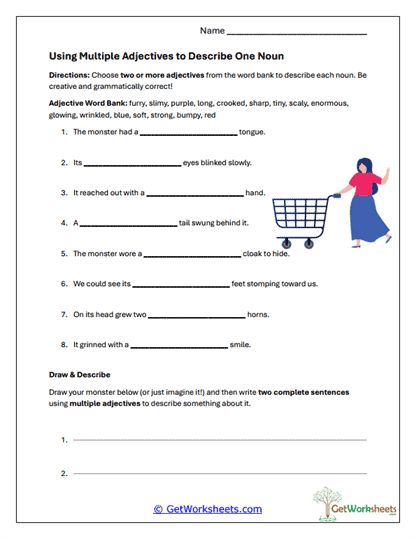 Monster Descriptions Worksheet