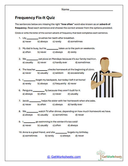 Frequency Fix-It Quiz Worksheet