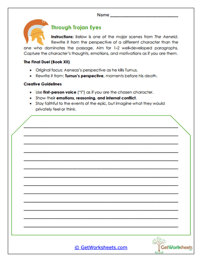 Perspective Rewrite Worksheet
