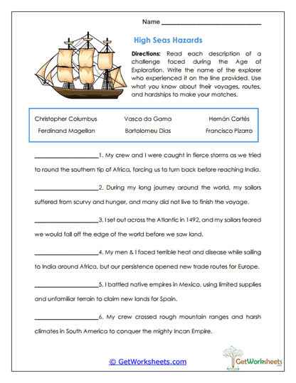 Navigation Tools Worksheet