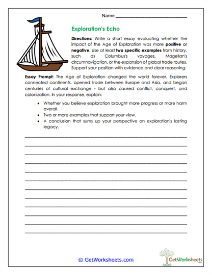 Guess the Explorer Worksheet