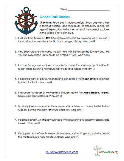Exploration Decisions Worksheet