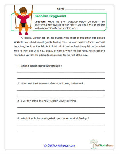 Peaceful Playground Worksheet