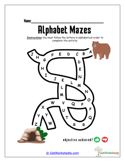 Bear Cave Adventures Worksheet