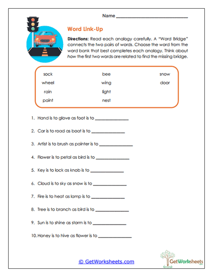 Word Link-Up Worksheet