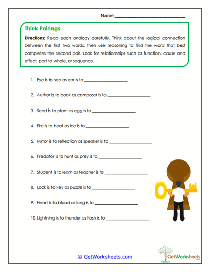 Think Pairings Worksheet