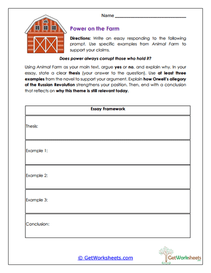 Power on the Farm Worksheet