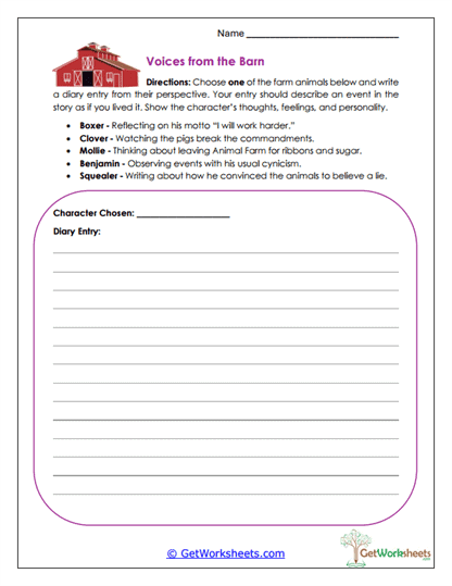 Voices from the Barn Worksheet