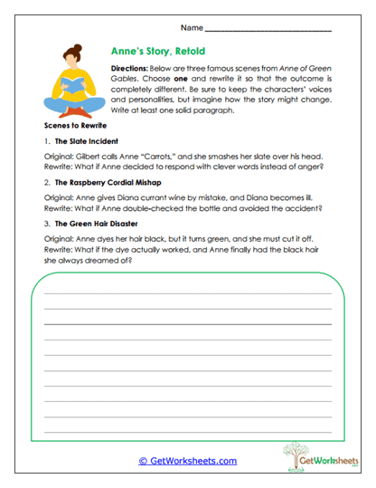 Anne's Story Retold Worksheet
