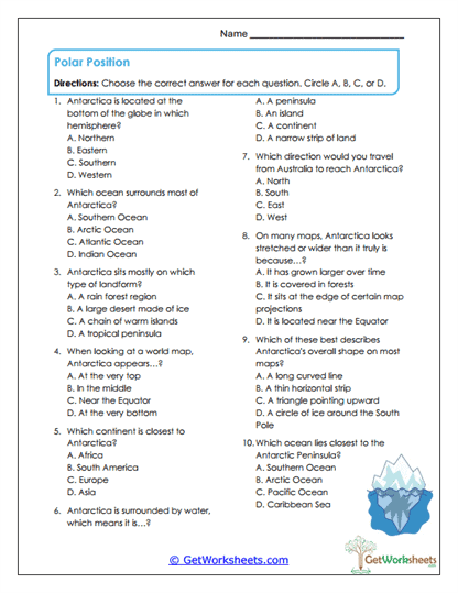 Map Mastery Worksheet