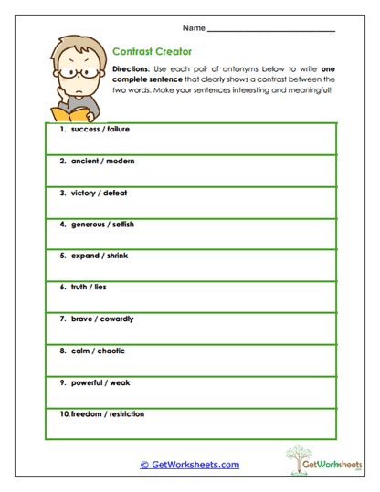 Contrast Creator Worksheet