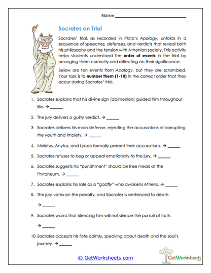 Apology by Plato Worksheets