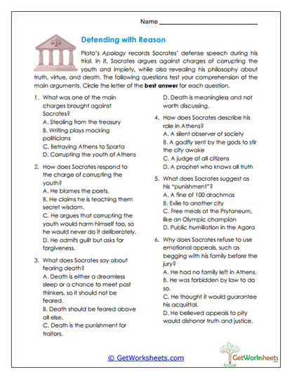 Defending with Reason Worksheet