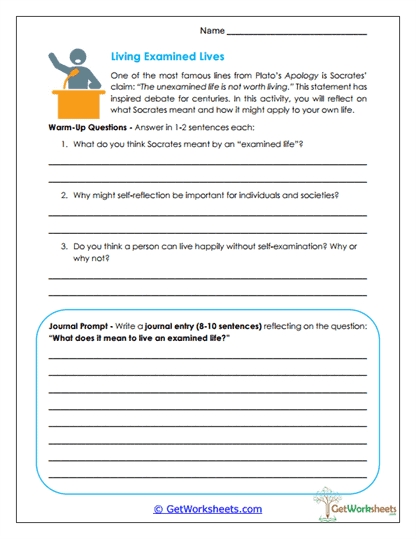 Living Examined Lives Worksheet