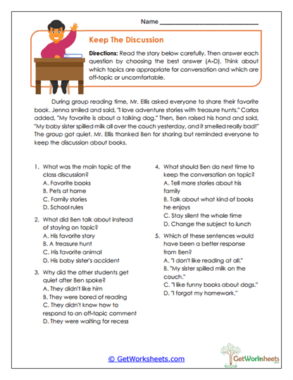 Keep the Discussion Worksheet