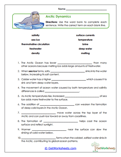 Arctic Dynamics Worksheet