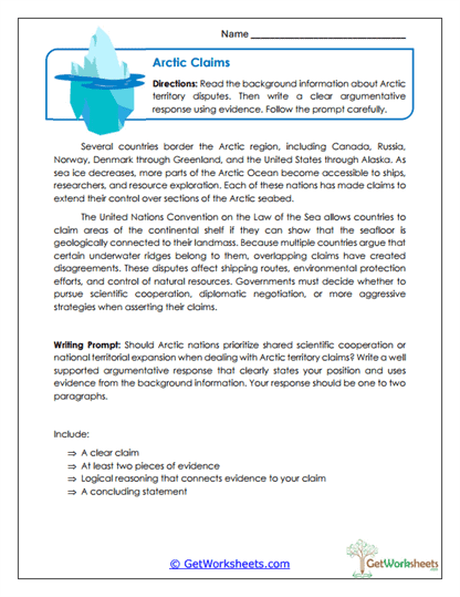 Cold Conflict Worksheet
