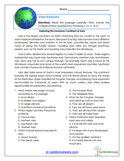 Asian Scope Worksheet