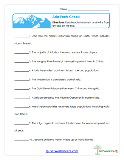 Truth Test Worksheet