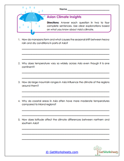 Climate Sense Worksheet