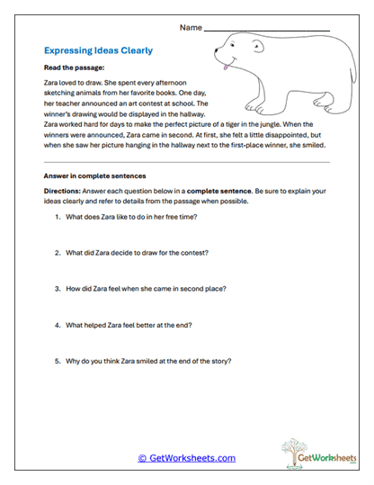 Expressing Ideas Clearly Worksheet