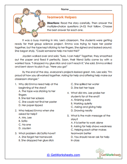 Asking for Help Worksheet Collection