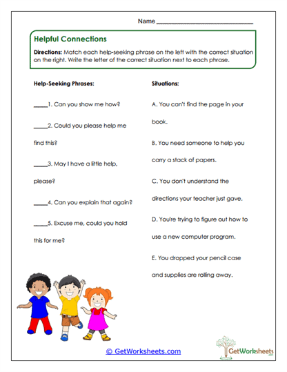 Helpful Connections Worksheet