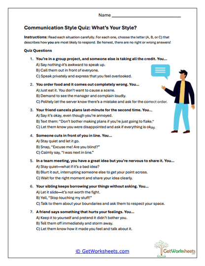 Communication Style Quiz Worksheet