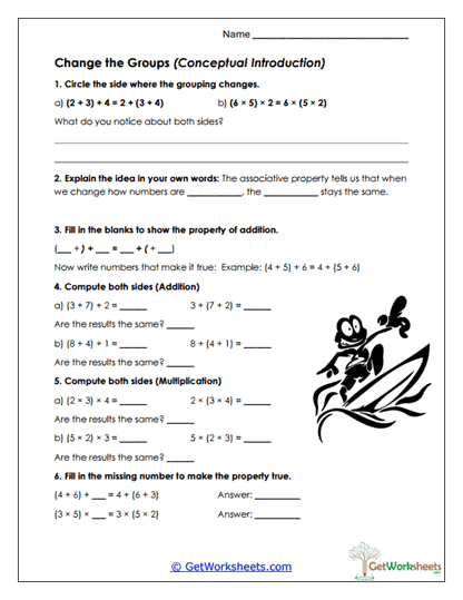 Changing Groups Conceptually Worksheet