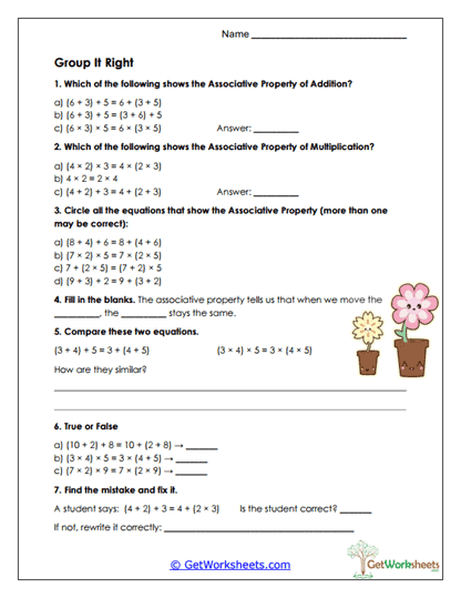Associative Identification Worksheet