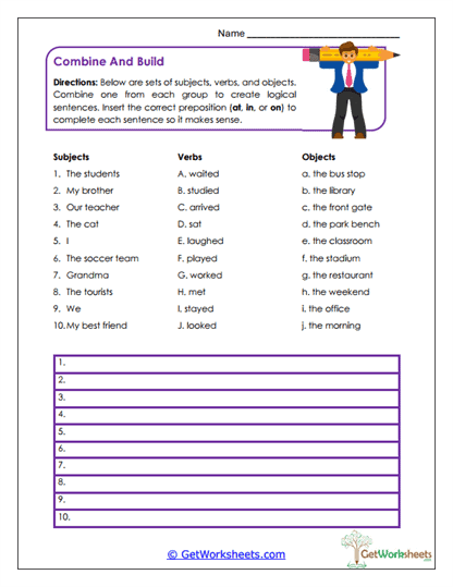 Combine and Build Worksheet