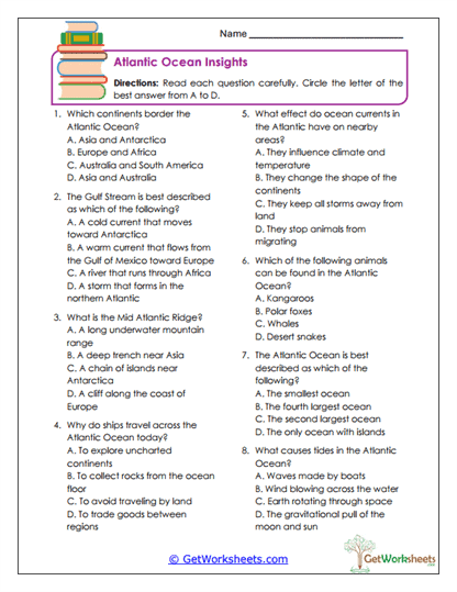 Atlantic Insights MCQ Worksheet