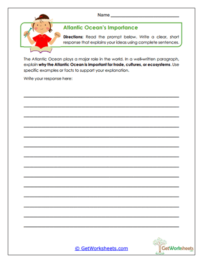 Atlantic Importance Writing Worksheet