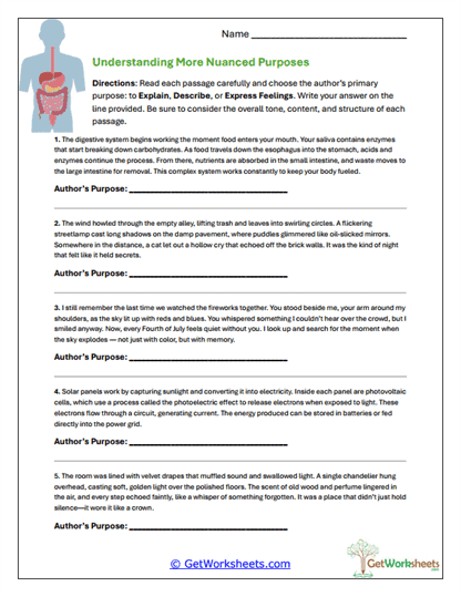 More Nuanced Purposes Worksheet