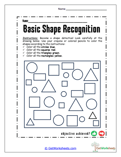 Shape Sort Worksheet