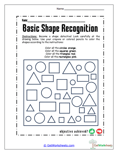 Shape Match Worksheet