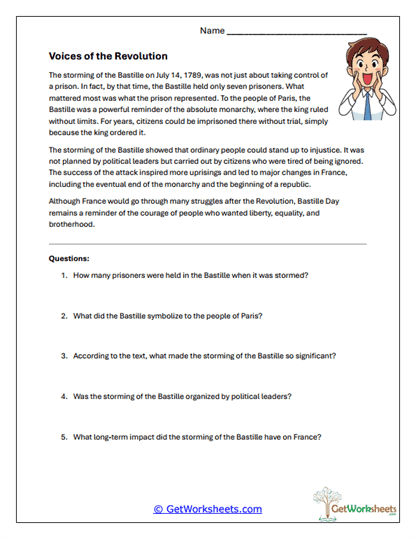 Voices of the Revolution Worksheet