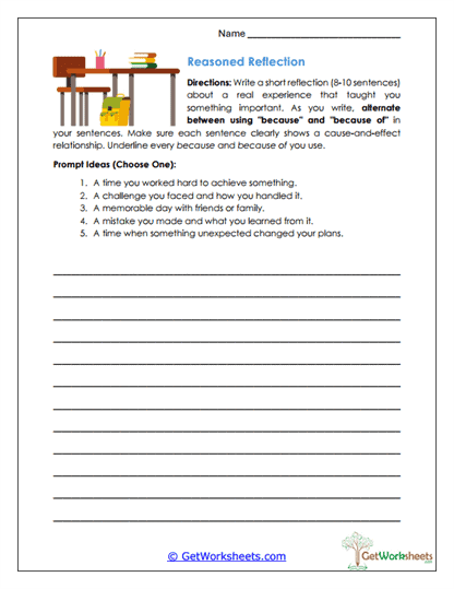 Reasoned Reflection Worksheet