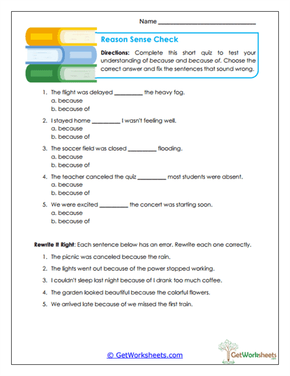 Reason Sense Check Worksheet