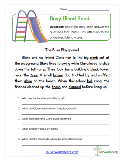 Busy Reader Worksheet